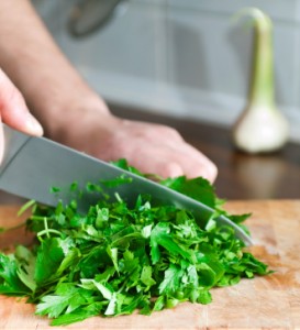 Parsley Being Chopped